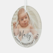 First Christmas Baby Photo Script Name ガラスオーナメント (正面左)