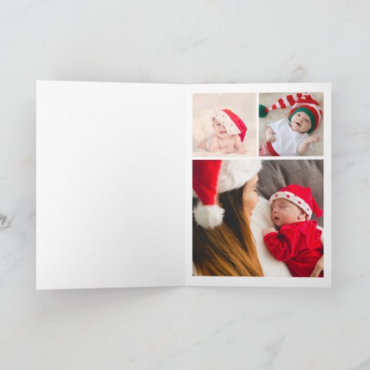 First Christmas Baby Photos Festive シーズンカード (内部)