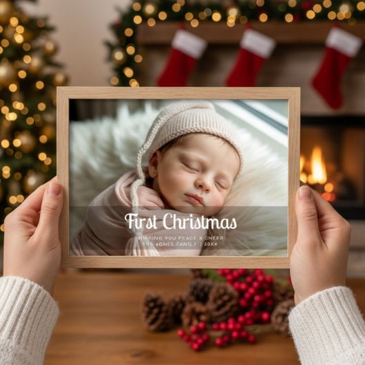 First Christmas Bright Family Christmas Card シーズンカード