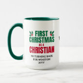 FIRST CHRISTMAS CHRISTIAN Custom Monogram マグカップ (左)