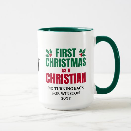 FIRST CHRISTMAS CHRISTIAN Custom Monogram マグカップ (右)