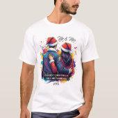 First Christmas Couple Santa Paint Splatter Tシャツ (正面)