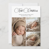 First Christmas Cozy 3 Family photo Holiday Card シーズンカード (正面)