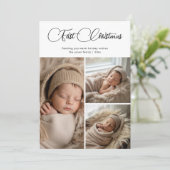 First Christmas Cozy 3 Family photo Holiday Card シーズンカード (スタンド正面)