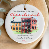 first christmas Custom apartment photo セラミックオーナメント