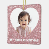 First Christmas Custom Baby Photo Glitter Ornament セラミックオーナメント (左)