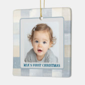 First Christmas Custom Baby Photo Holiday Ornament セラミックオーナメント (左)