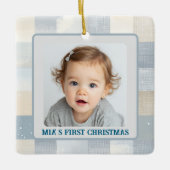 First Christmas Custom Baby Photo Holiday Ornament セラミックオーナメント (正面)