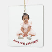 First Christmas Custom Baby Photo Holiday Ornament セラミックオーナメント (左)