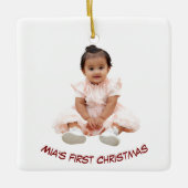 First Christmas Custom Baby Photo Holiday Ornament セラミックオーナメント (正面)
