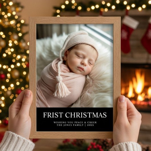 First Christmas Cute Family Holiday Card シーズンカード