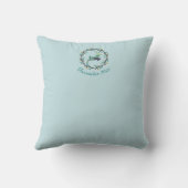 First Christmas Deer with Wreath Teal Customize クッション (裏面)