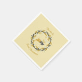 First Christmas Deer with Wreath Yellow  スタンダードカクテルナプキン (角)