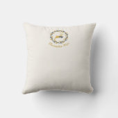 First Christmas Deer with Wreath Yellow Cream クッション (裏面)