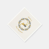 First Christmas Deer with Wreath Yellow Cream スタンダードカクテルナプキン (角)