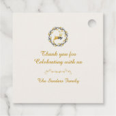 First Christmas Deer with Wreath Yellow Cream フェイバータグ (裏面)