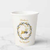 First Christmas Deer with Wreath Yellow Cream 紙コップ (正面)