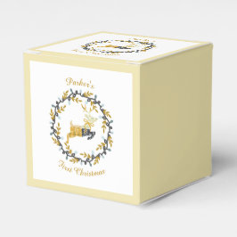 First Christmas Deer with Wreath Yellow Customize フェイバーボックス