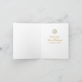 First Christmas Deer & Wreath Yellow Folded Card ノートカード (内部)