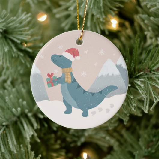First Christmas Dinosaur セラミックオーナメント (ツリー)