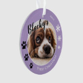 First Christmas Dog Name Photo オーナメント (正面)