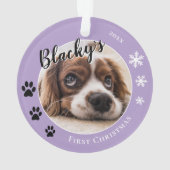 First Christmas Dog Name Photo オーナメント (裏面)