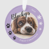 First Christmas Dog Name Photo オーナメント (正面)