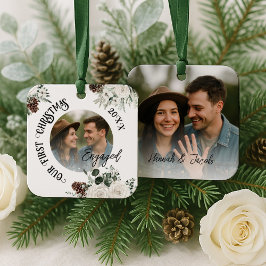 First Christmas Engaged メタルオーナメント