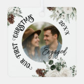 First Christmas Engaged メタルオーナメント (裏面)