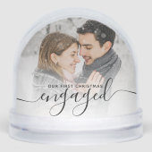 First Christmas Engaged 2 Photo Black Script (正面)