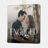 First Christmas Engaged Chic Couples 2 Photos セラミックオーナメント (左)