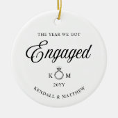 First Christmas Engaged Hanging Decoration セラミックオーナメント (正面)