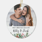 First Christmas Engaged Keepsake Gift Bauble セラミックオーナメント (左)