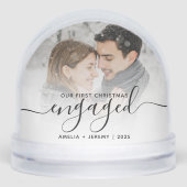 First Christmas Engaged Photo Black Script (正面)