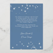 First Christmas Engaged Photo Blue 箔シーズンカード (裏面)