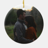 First Christmas Engaged Photo Ceramic Ornament セラミックオーナメント (裏面)