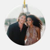 First Christmas Engaged Photo Dress Suit Shoes セラミックオーナメント (裏面)