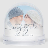 First Christmas Engaged Photo Dusty Blue Script (裏面)