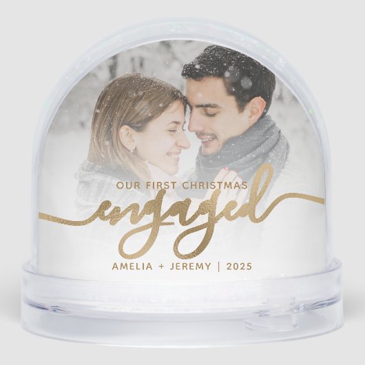 First Christmas Engaged Photo Gold Script (裏面)