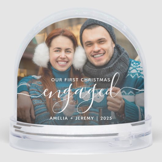 First Christmas Engaged Photo White Script (裏面)