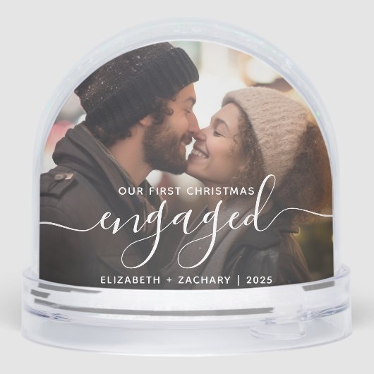 First Christmas Engaged Photo White Script (裏面)