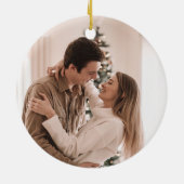 First Christmas Engaged Watercolor Christmas Tree セラミックオーナメント (裏面)