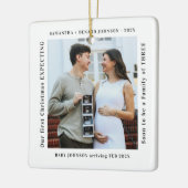 First Christmas Expecting Pregnancy Announcement セラミックオーナメント (左)