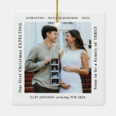 First Christmas Expecting Pregnancy Announcement セラミックオーナメント (裏面)