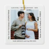 First Christmas Expecting Pregnancy Announcement セラミックオーナメント (正面)