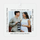 First Christmas Expecting Pregnancy Announcement メタルオーナメント (裏面)