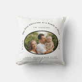 First Christmas Family of Three Newborn Baby クッション (正面)