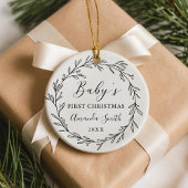 First Christmas Floral Botanical Wreath セラミックオーナメント