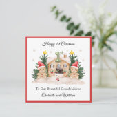 First Christmas Gingerbread Snowman Christmas Card シーズンカード (スタンド正面)