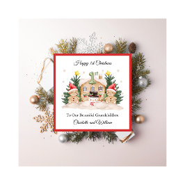 First Christmas Gingerbread Snowman Christmas Card シーズンカード